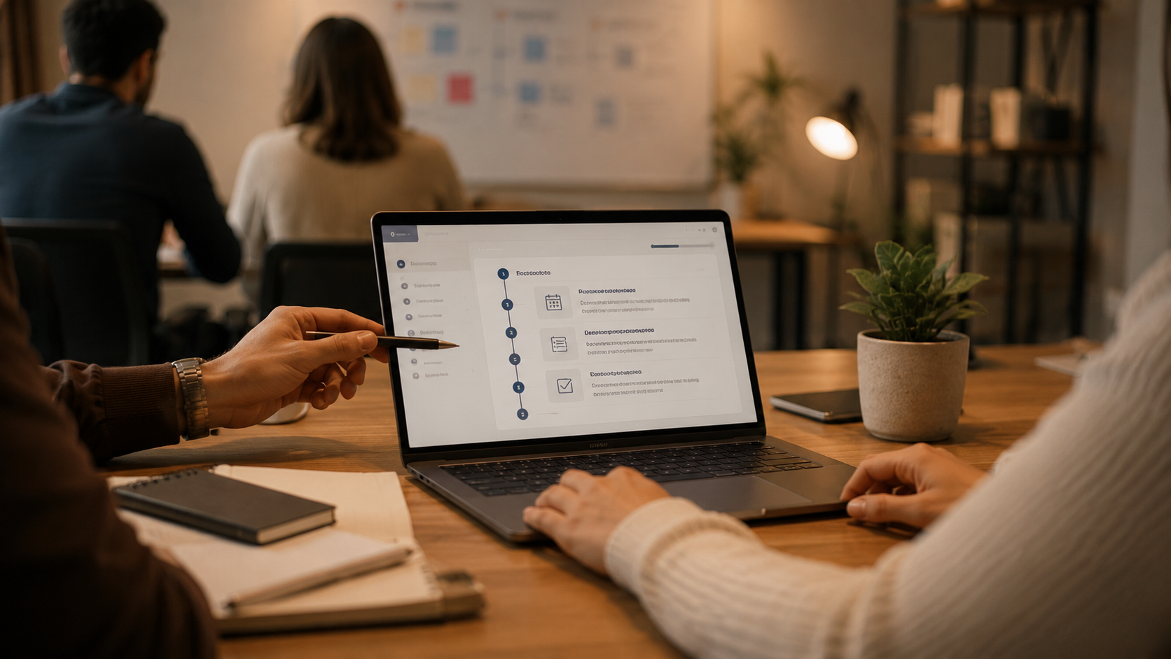 Session de formation aux processus ERP avec guide interactif à l'écran